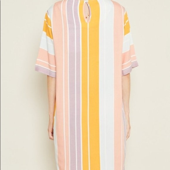 Pink, Purple, Yellow and White Striped Dress - Picture 4 of 4